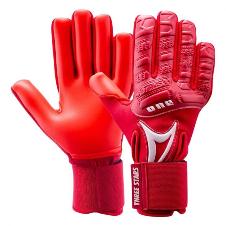 Luva Goleiro Campo Three Stars One Profissional Vermelha