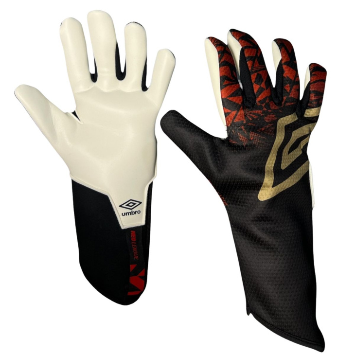 Luva Goleiro Campo Umbro Neo League Preto-Vermelho