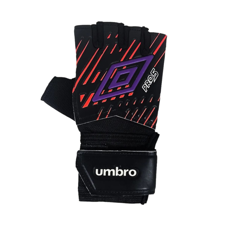 Luva Goleiro Futsal Umbro Pro 5 Juvenil Preto-Coral