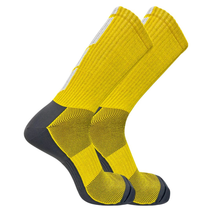 Meia UP Ciclismo Cano Longo Microfibra Amarelo