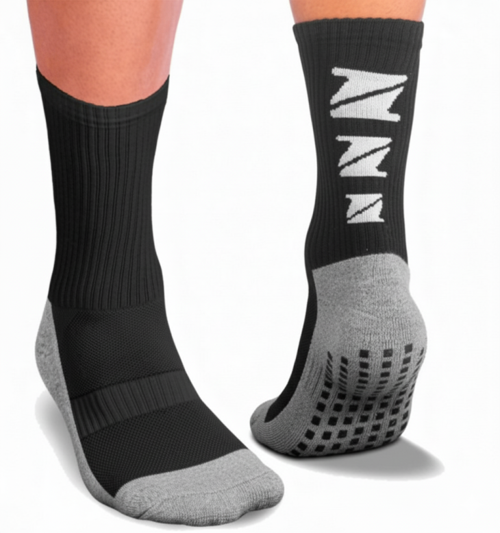 Meia UP Esportiva Cano Longo Antiderrapante Preto