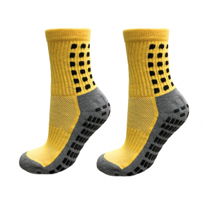 Meias Esportiva Antiderrapante Infantil Sport Socks Grip Amarelo