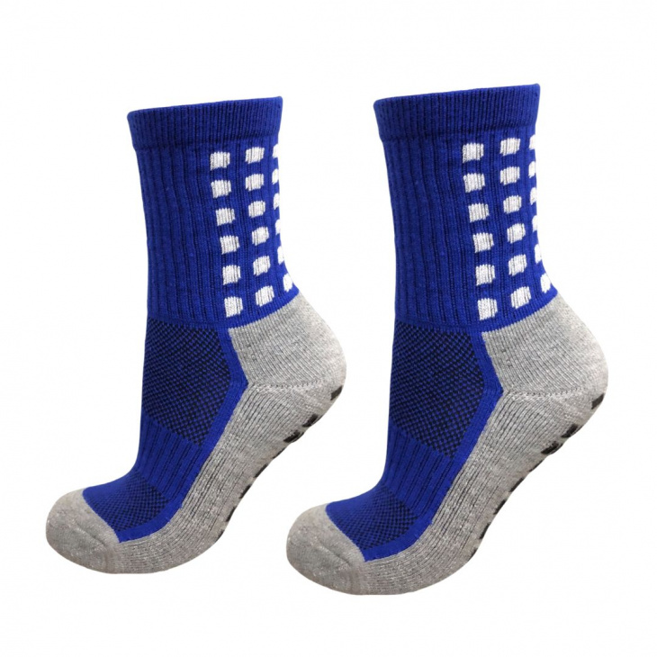 Meias Esportiva Antiderrapante Infantil Sport Socks Grip Azul