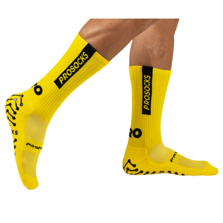 Meias Esportiva Antiderrapante Prosocks  UltraGrip Original Amarelo