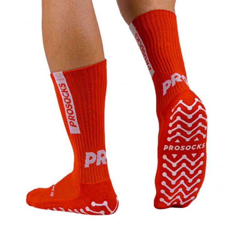 Meias Esportiva Antiderrapante Prosocks  UltraGrip Original Vermelho