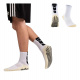 Meias Esportiva Antiderrapante Sport Socks Grip Cano Alto Branco