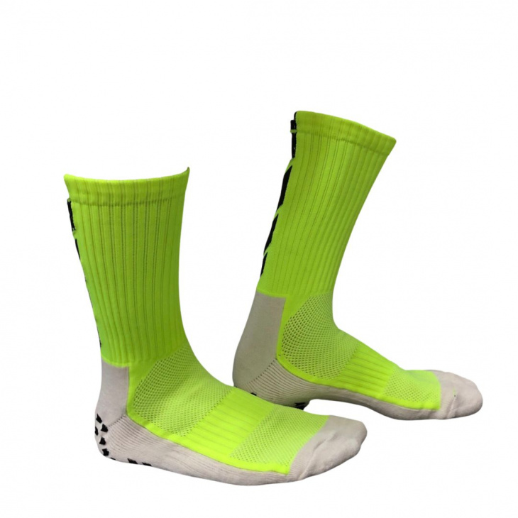 Meias Esportiva Antiderrapante Sport Socks Grip Cano Alto Limão