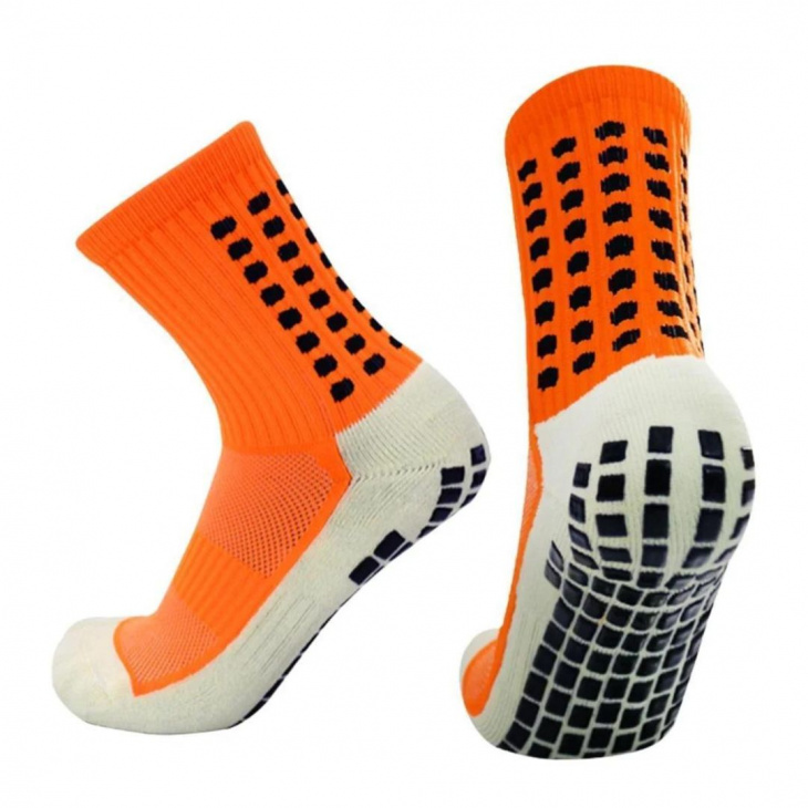 Meias Esportiva Antiderrapante Sport Socks Grip Laranja