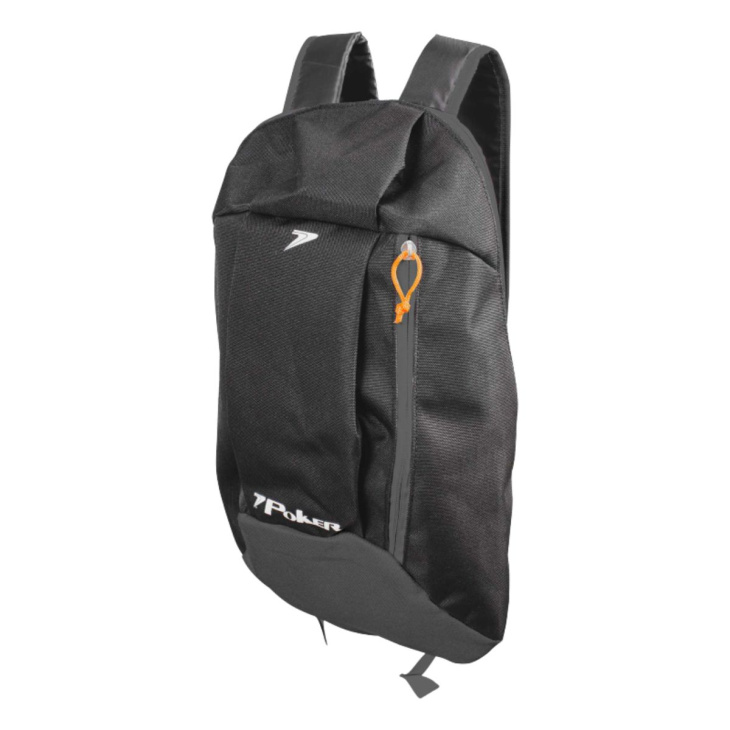Mochila Poker Multi Esportiva Preto-Preto-Laranja