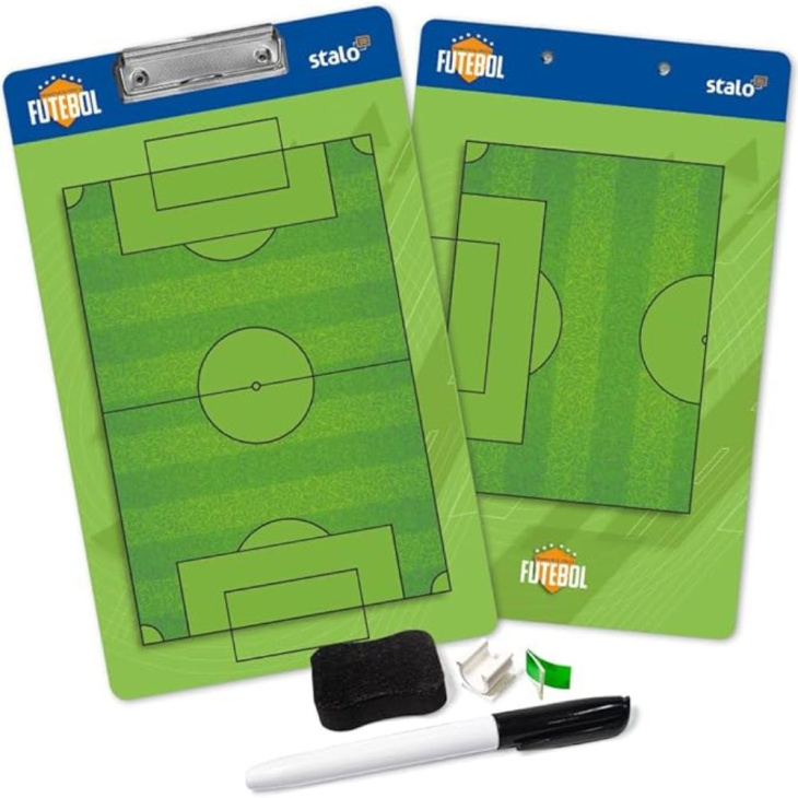 Prancheta Dupla Face Tática Futebol De Campo Stalo