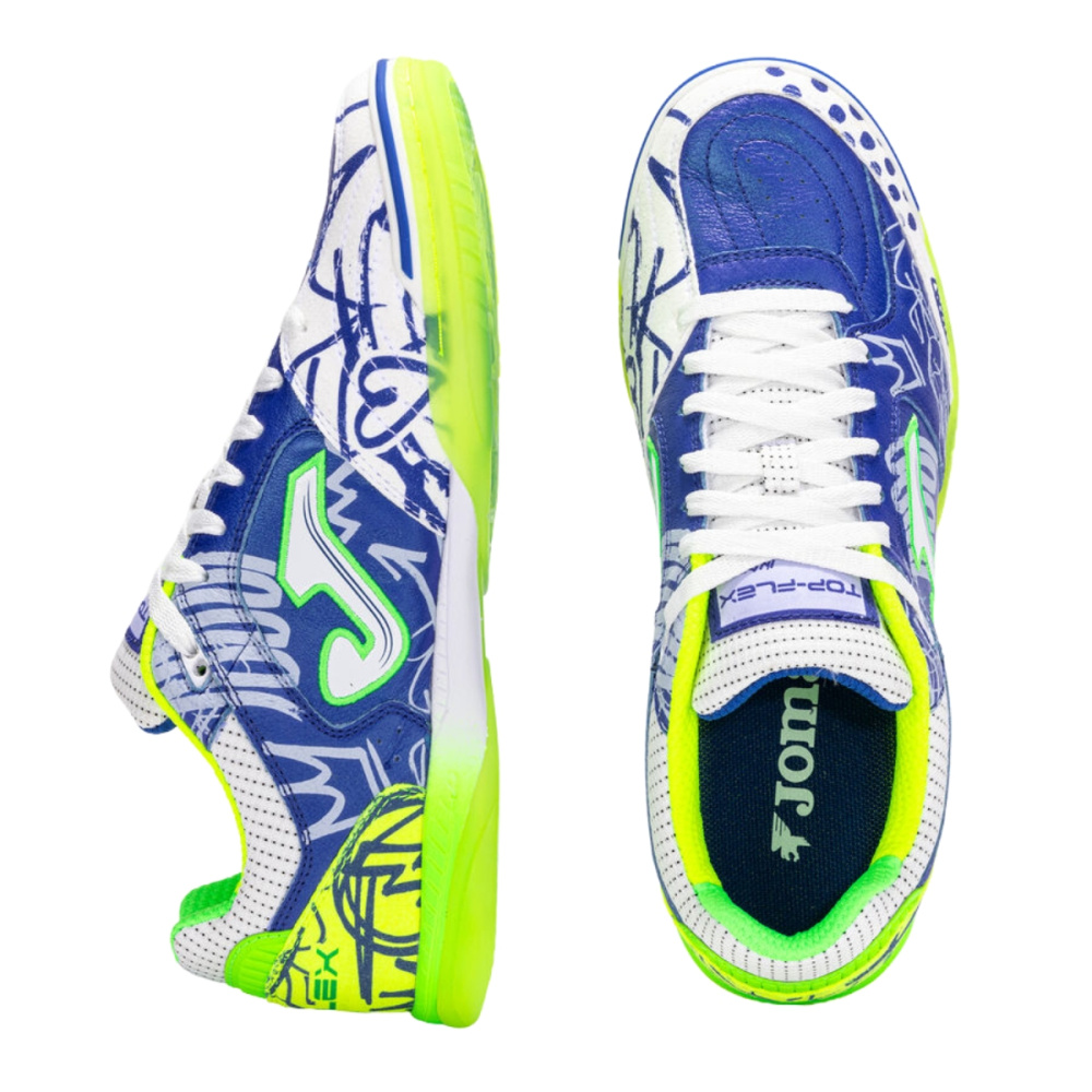 Joma トップフレックス　pito Chuteira Joma Top Flex Pito Futsal Branca e Rosa - Futfanatics