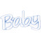 Aplique Baby Cetim Branco C/ Azul Turquesa - 05 Unidades