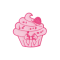 Aplique Cupcake Cetim Rosa