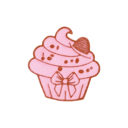 Aplique Cupcake Cetim Rosa C/ Marrom
