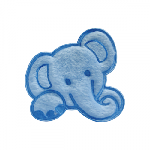 Aplique Elefante Pelúcia Azul Claro