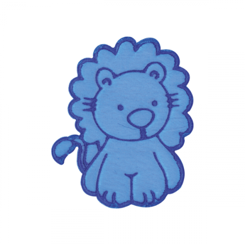Aplique Leão Pelúcia Azul Claro