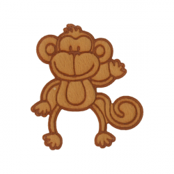 Aplique Macaco Pelúcia Bege