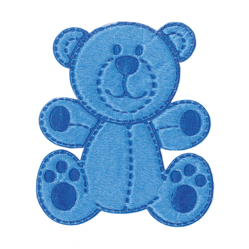 Aplique Urso Pelúcia Azul Claro