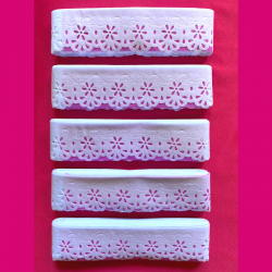Kit Bordado Crochê Branco Com 5 Unidades