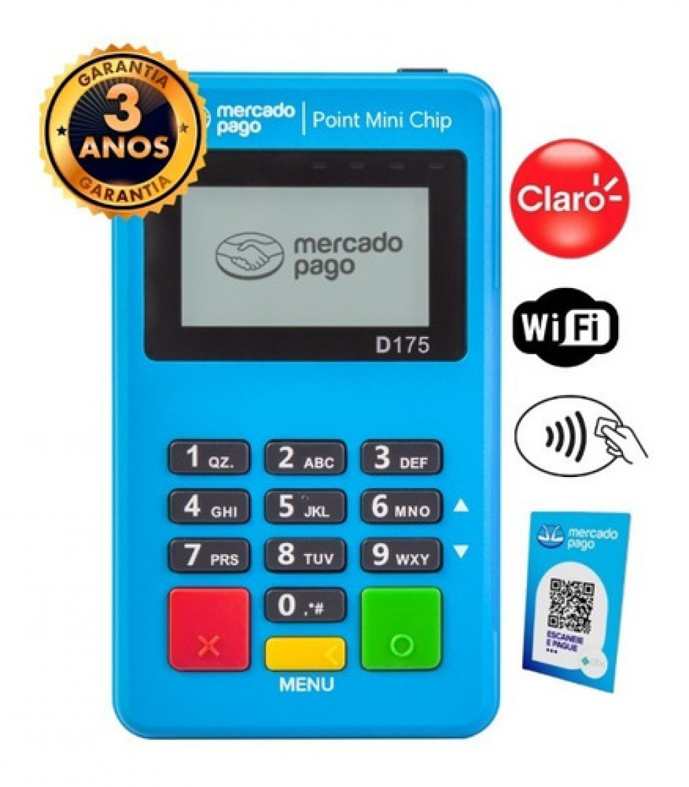 Máquina De Cartão Point Mini Chip D175 Chip 2g Wifi Pagamento Por Ap Máximo Magazine