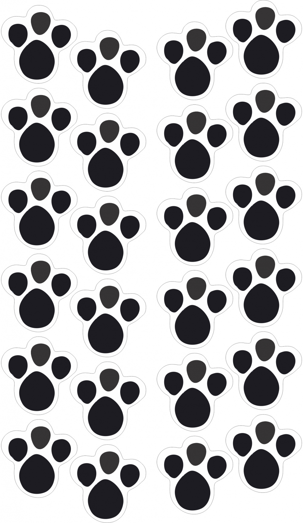 100 Adesivos Pegada Coelho 3,5 Cm - Megacoladinhos Etiquetas e Adesivos