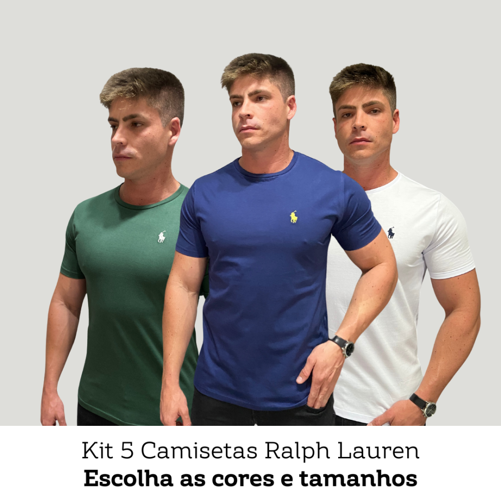 Kit 3 Camisetas Polo Ralph Lauren - Men Prime Oficial