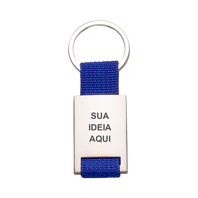 Chaveiro de Metal com Detalhe Colorido em Nylon sobre fundo branco