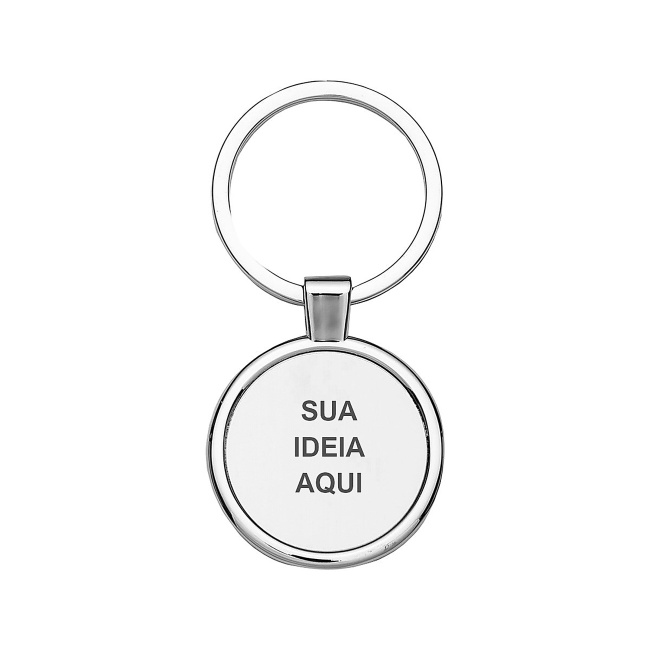 Chaveiro de Metal Luxo Redondo sobre fundo branco