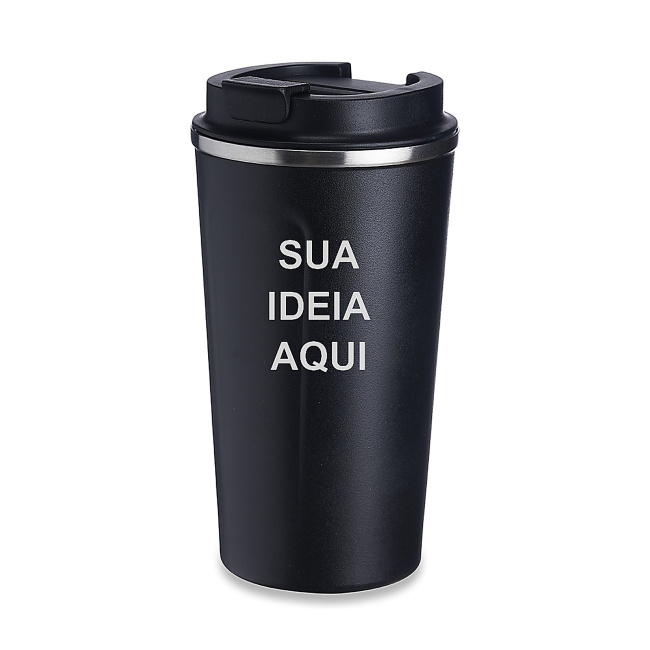 Copo Térmico Inox 500ml sobre fundo branco