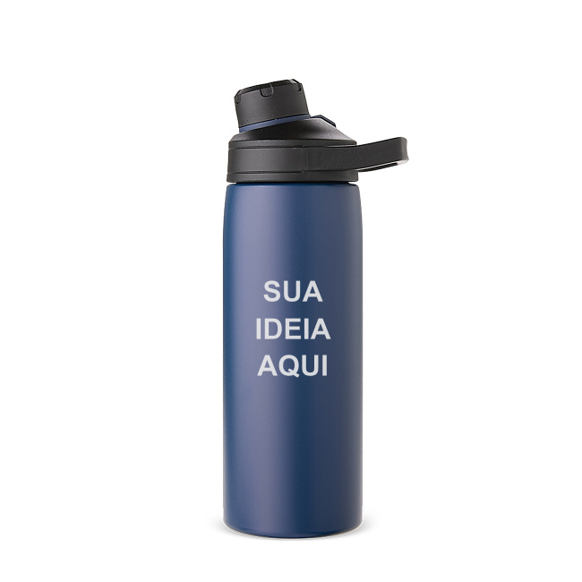 Garrafa Térmica 600ml com Bico Largo sobre fundo branco