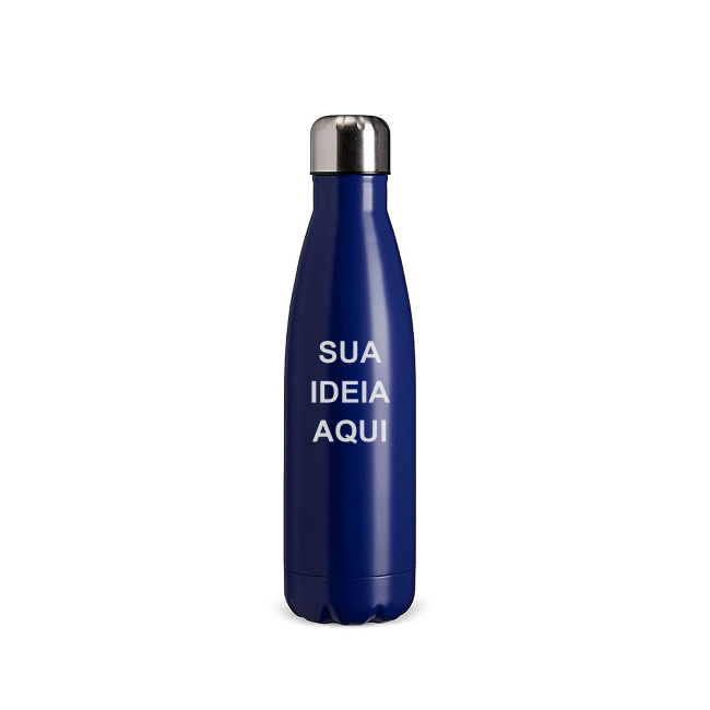 Garrafa Térmica Com Tampa Inox 500ml sobre fundo branco