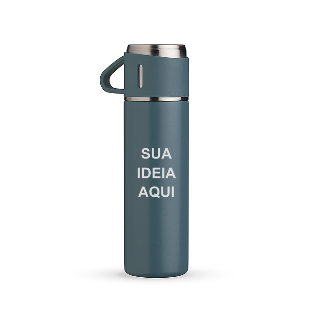 Garrafa Térmica Inox 450ml sobre fundo branco