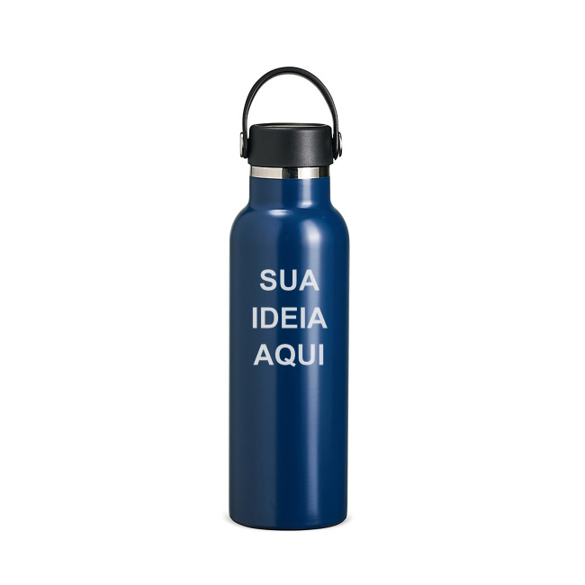 Garrafa Térmica Inox 550ml Slim sobre fundo branco