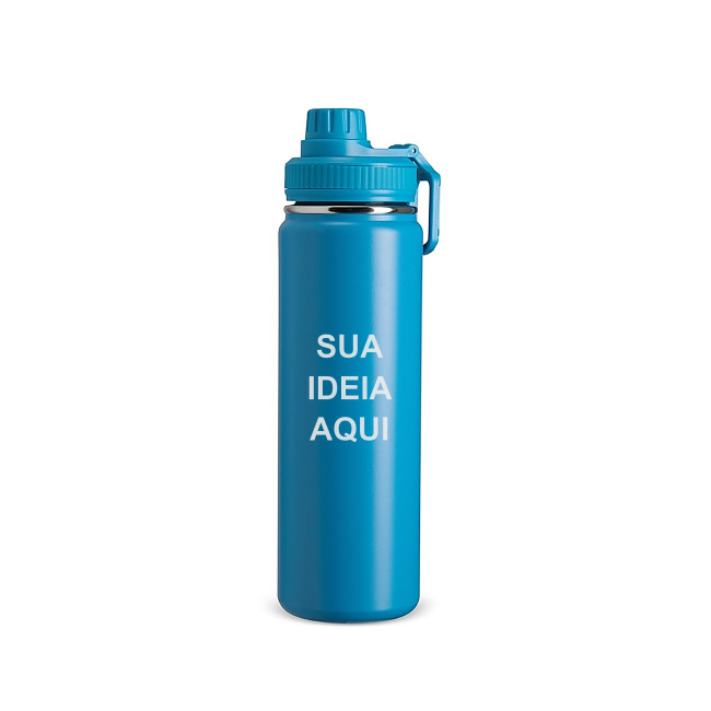Garrafa Térmica Inox 750ml sobre fundo branco