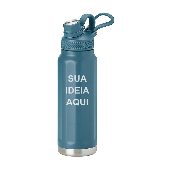 Garrafa Térmica Inox 950ml sobre fundo branco
