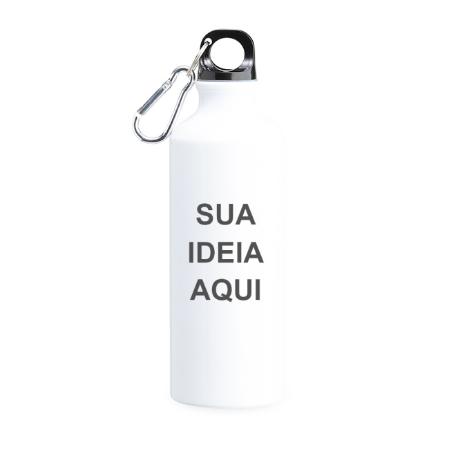 Squeeze de Alumínio 500ml com Mosquetão sobre fundo branco