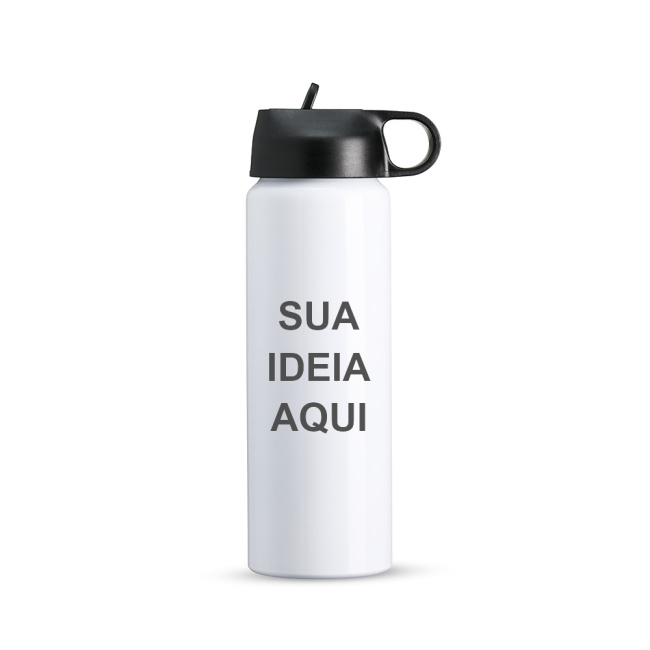 Squeeze de Alumínio 800ml Boca Larga sobre fundo branco