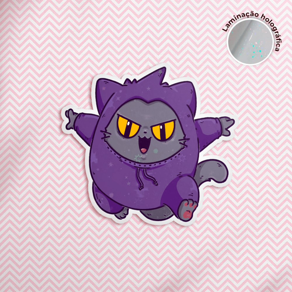 Adesivo Gengar Cat - Miau