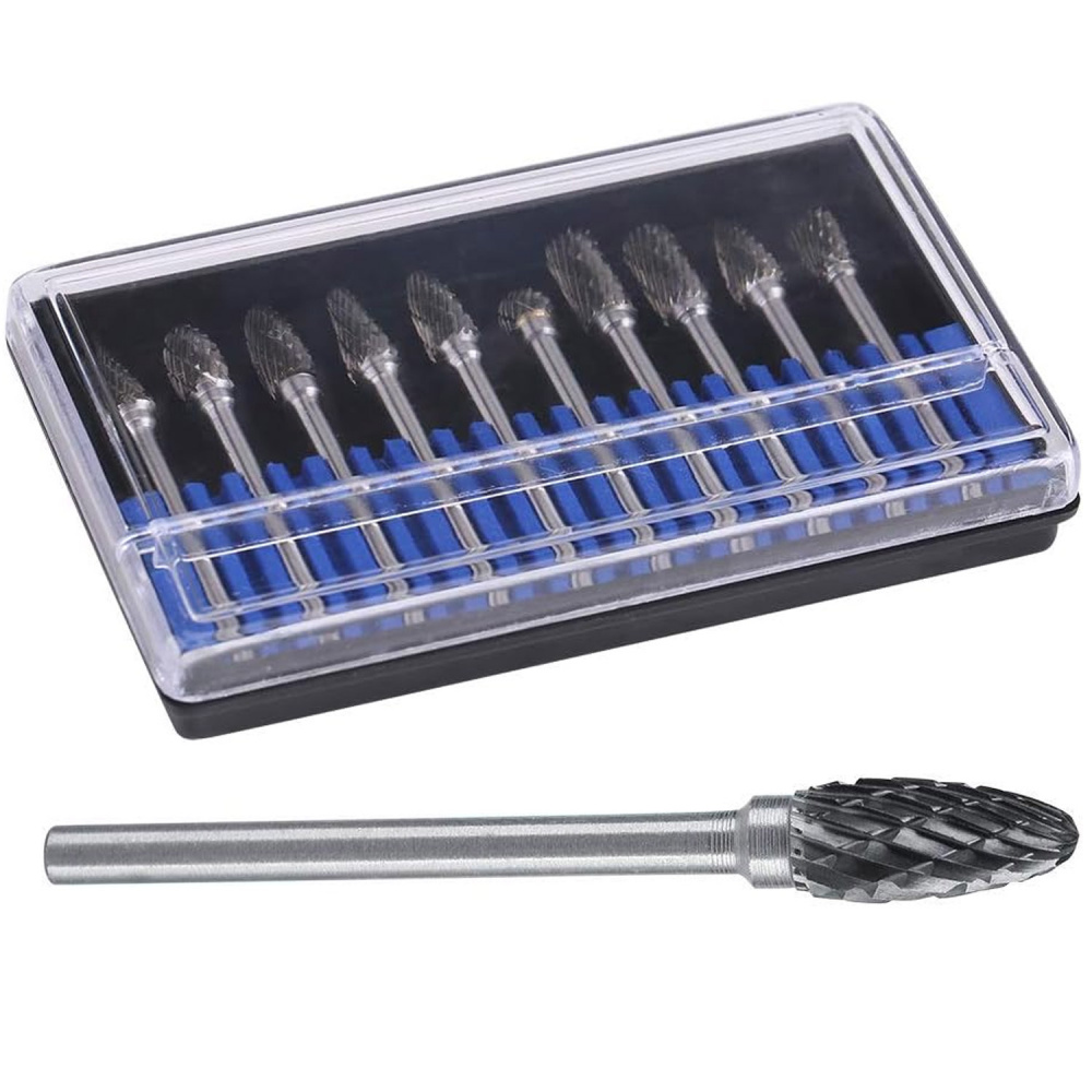 Retifica Corte Kit 10 Fresa Corte Duplo Haste 3mm Tungstênio Micro Retífica ...