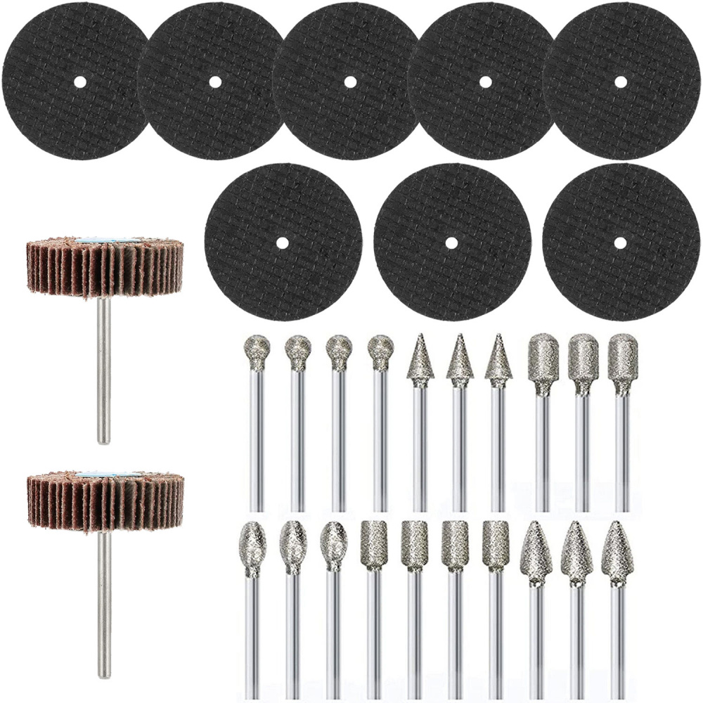 Kit 30 Acessórios Micro Retífica Disco Ponta Diamantada Flap ...