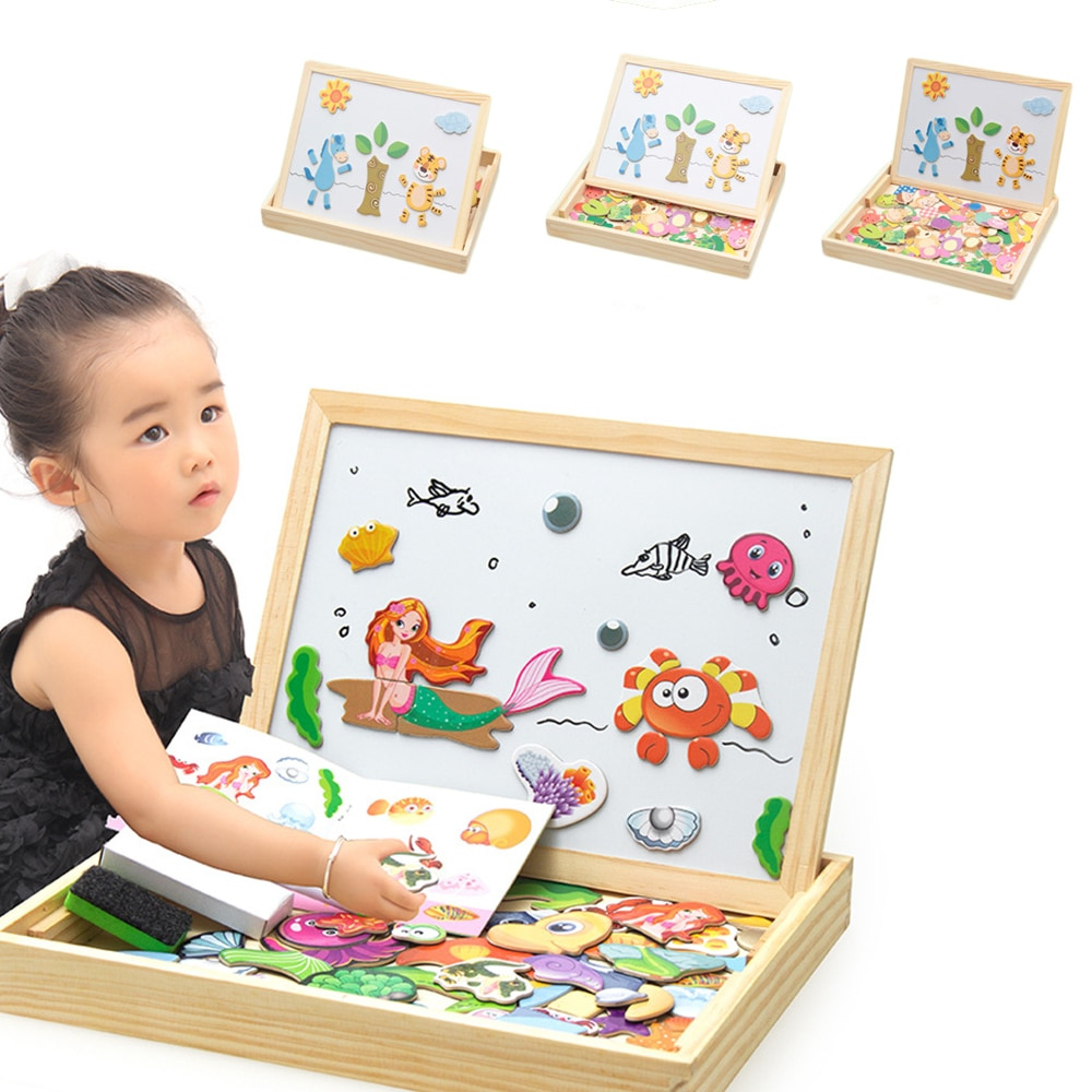 Quebra-cabeça Magnético Infantil, Quebra-cabeça Para Educação Infantil,  Quadro De Doodle De Madeira, Cognição Geométrica De Meninos E Meninas,  Brinquedos De Quebra-cabeça, Quebra-cabeças Interessantes De Desenho E  Escrita, Jogos De Quebra-cabeça