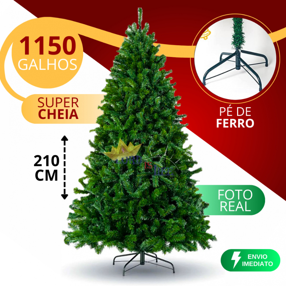 Árvore De Natal Grande Artificial 1,8 Cm De Altura Cheia