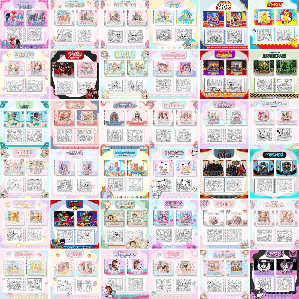 80 Livros de Colorir em PDF prontos para Imprimir - Multiprodutos Digitais