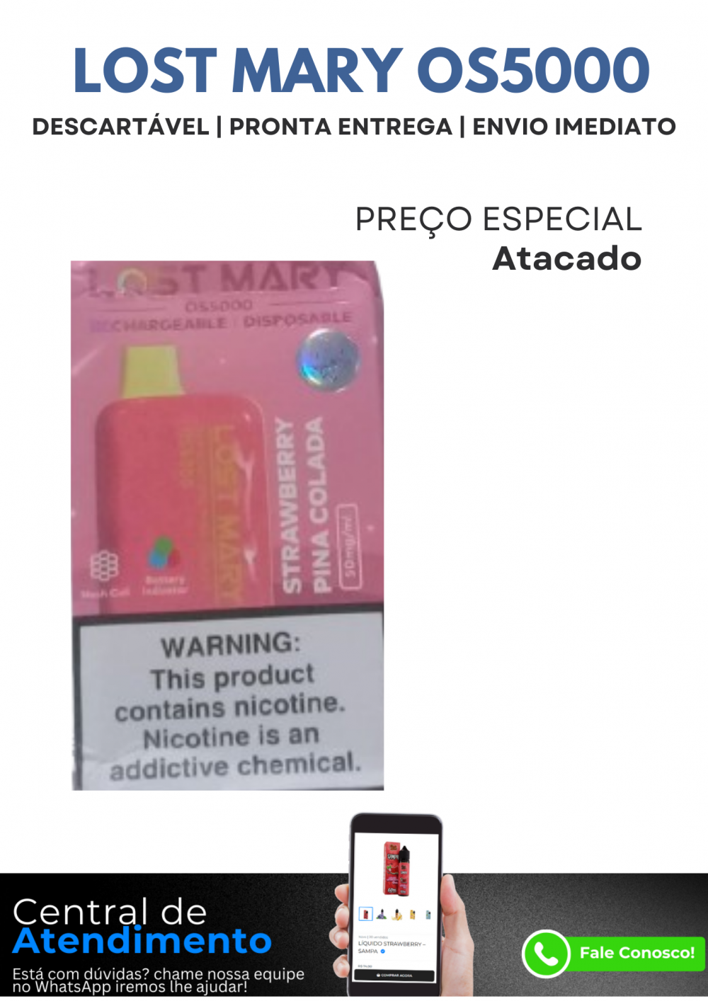 LOST MARY OS 5000 PINA COLADA Multivape Atacado