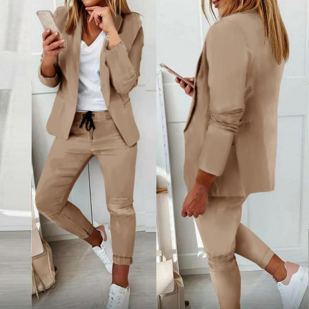 Terno Slim Feminino Conjunto de Calça e Blazer cores solidas - Nando  Products & Imported