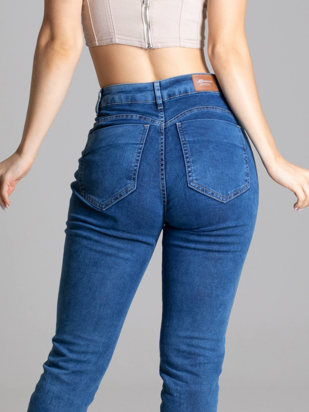 Calça Jeans Feminina Skinny Sawary Premium Elastano Confortável