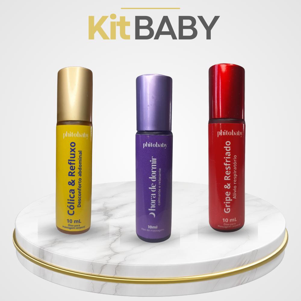 Kit Baby | Hora de Dormir - Cólica&Refluxo - Gripe&Resfriado - Phitobaby