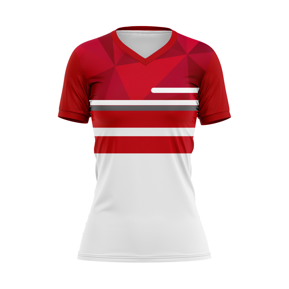 Camiseta Feminina Dry Fit Geometric Vermelho Next Wear Camisetas