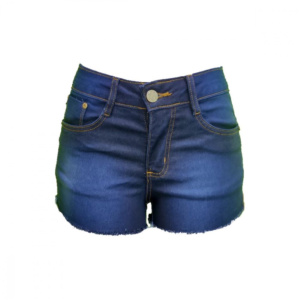 Short jeans feminino retrô cintura elástica lavado casual shorts jeans  curto para mulheres sexy, Azul, P