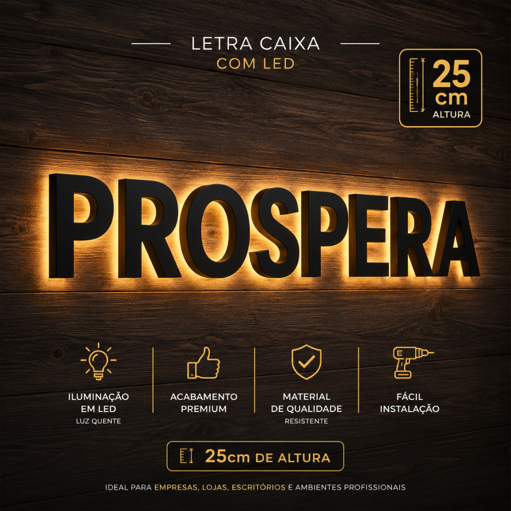 Letra caixa para fachada, letreiro com led, letra para loja em pvc - WZ ...